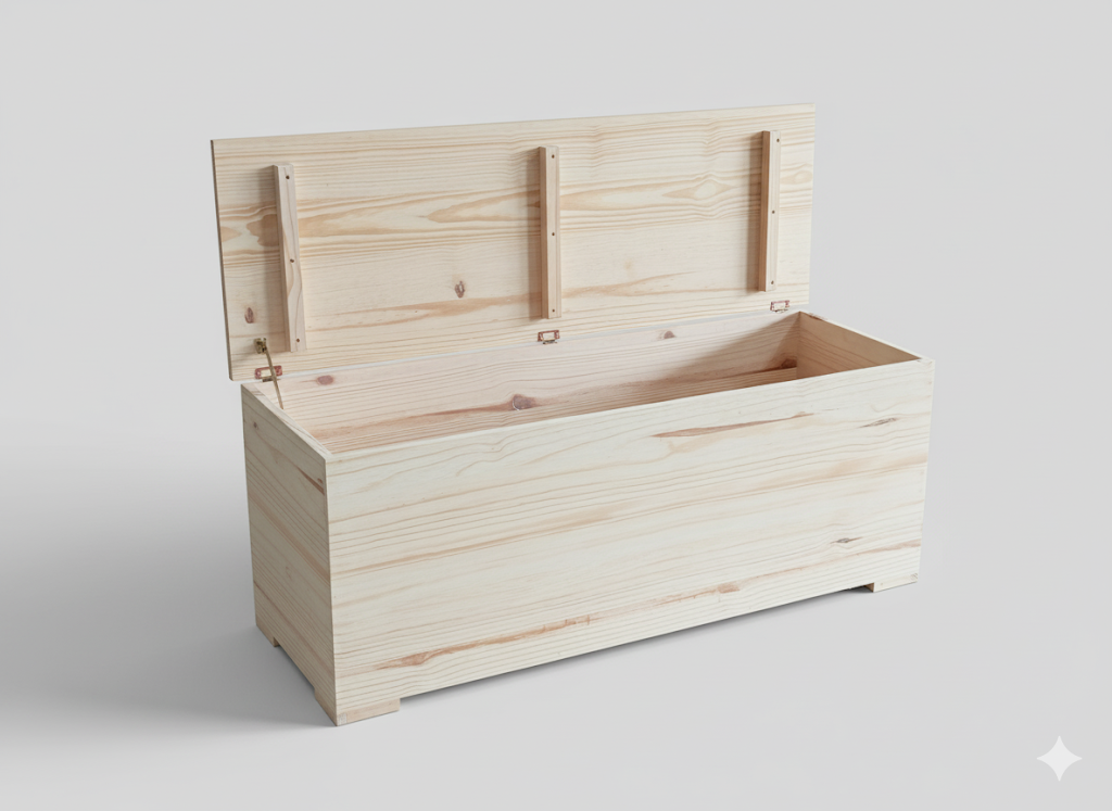1370 Extra-Large Solid Pine Toy Box - Image 2