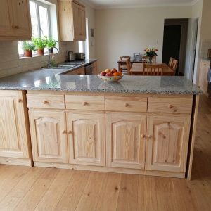 Large 1600mm Solid Pine 4-Drawer Kitchen Counter