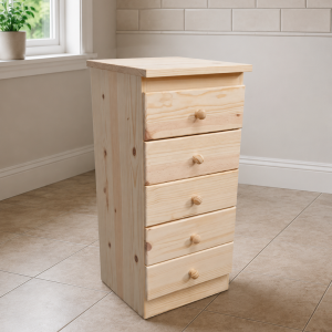 Solid Pine 400mm 5-Drawer Cabinet