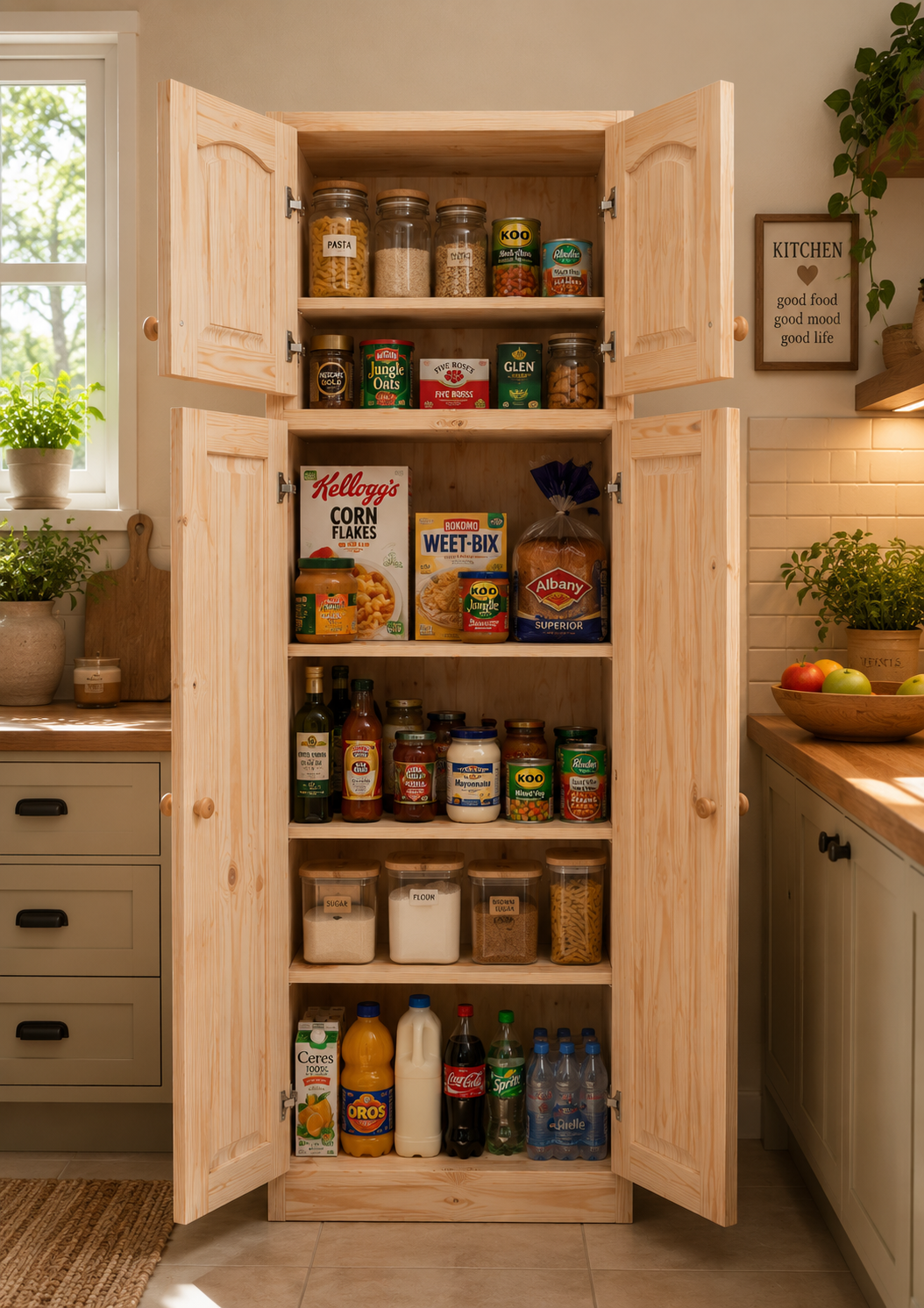 Solid Pine 800mm Grocery Unit