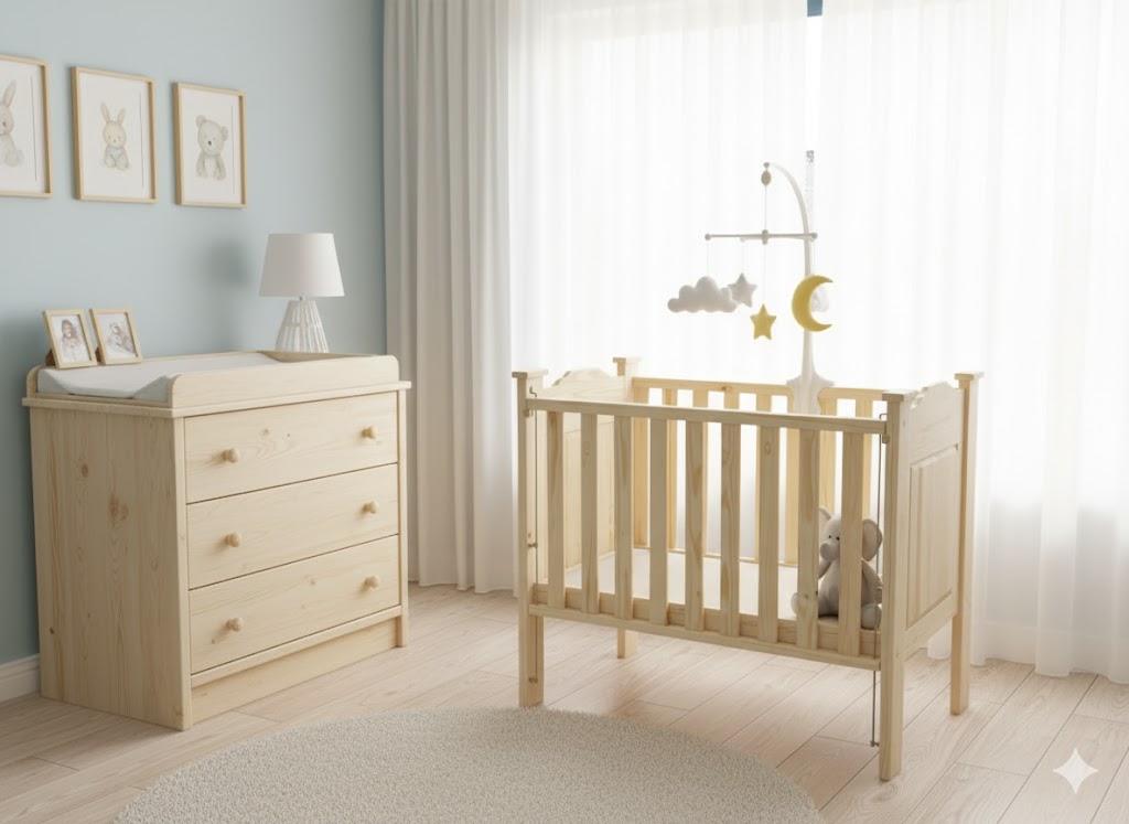 Classic Solid Pine Baby Cot