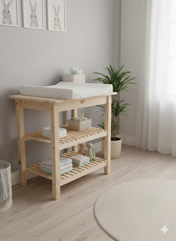 Classic Solid Pine Changing Table / Nursery Storage Unit