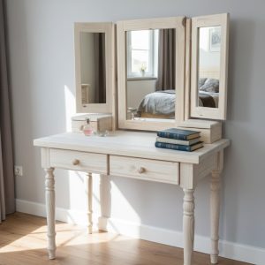 Colonial Dressing Table with Tri-Fold Mirror