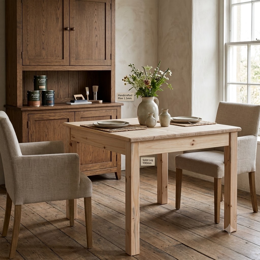 Dining Table with Thick Square Legs