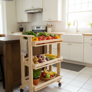 Vegetable Rack On Casters In Kitchen