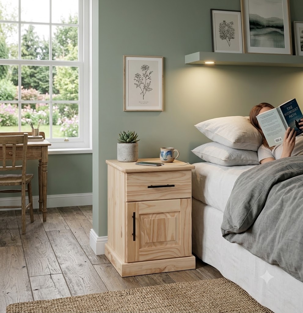 1-Drawer, 1-Door Wooden Pedestal