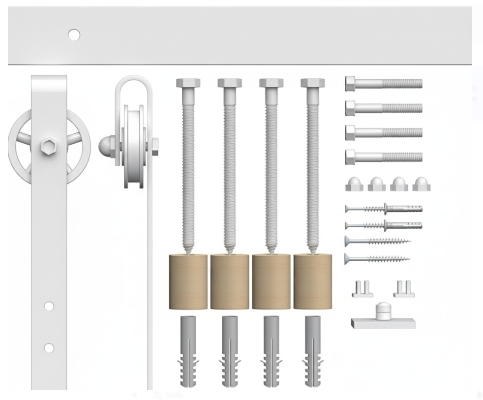 X-Brace Horizontal Slat Barn Door Including 2000mm Rail System - Image 4