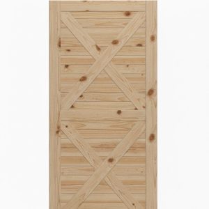 Double X-Brace Horizontal Slat Barn Door