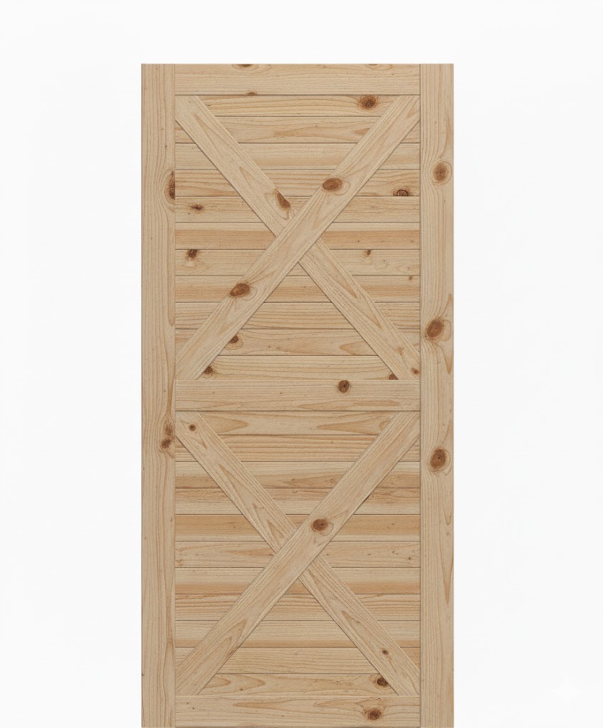 Double X-Brace Horizontal Slat Barn Door