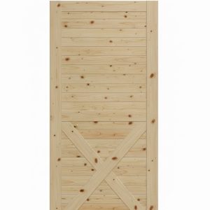 Half X-Brace Horizontal Slat Barn Door