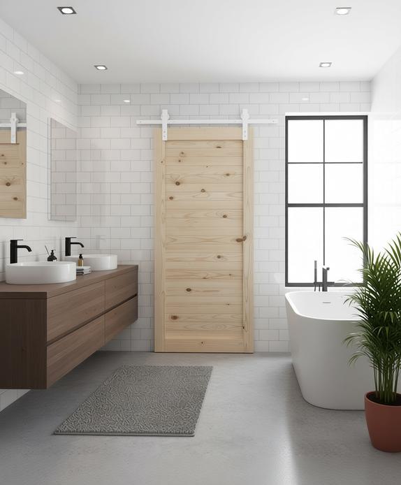 Horizontal Slat Barn Door Including 2000mm Rail System - Image 2