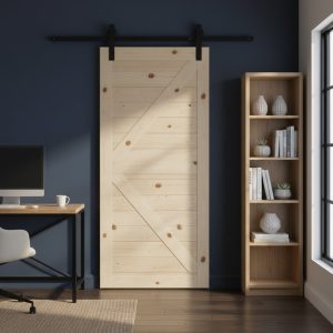 K-Brace Horizontal Slat Barn Door Including 2000mm Rail System