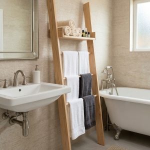 Leaning Towel Rack