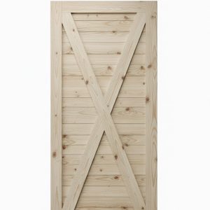 X-Brace Horizontal Slat Barn Door