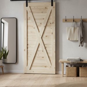 X-Brace Horizontal Slat Barn Door Including 2000mm Rail System