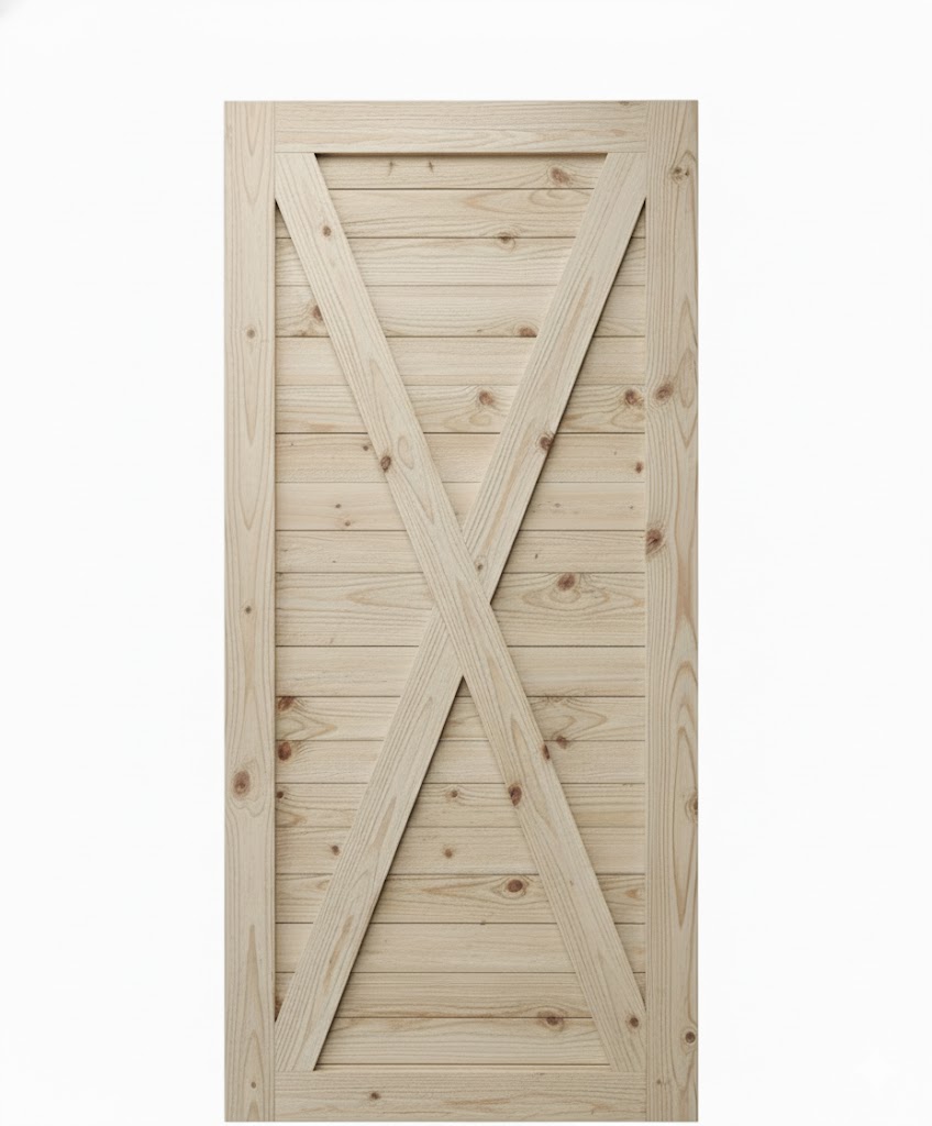X-Brace Horizontal Slat Barn Door